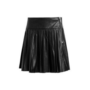 Barney’s NY Knife Pleated Leather Mini Skirt/Kilt in Black